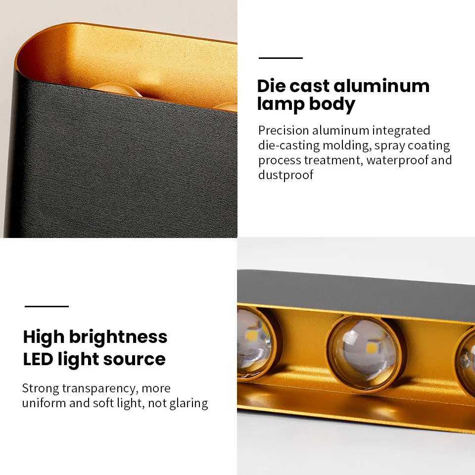 Aluminium LED Wall Lamp Waterproof IP55 Indoor Outdoor Lamp Garden Lights for Living Room Hallway Bedroom Decor M251128