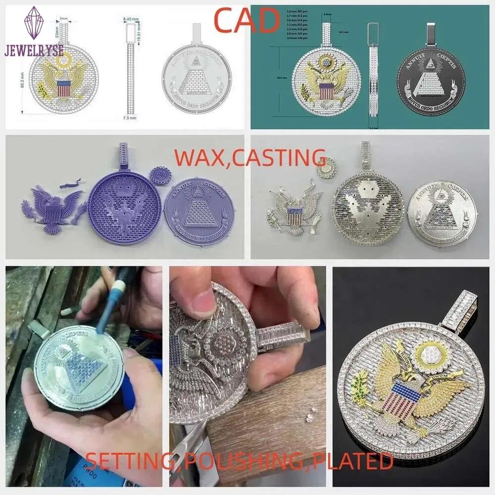 necklace moissanite chain 15mm Baguette Chain Hip Hop VVS Diamond Moissanite Baguette Cuban Link Chain Moissanite 925 Silver Jewelry Box