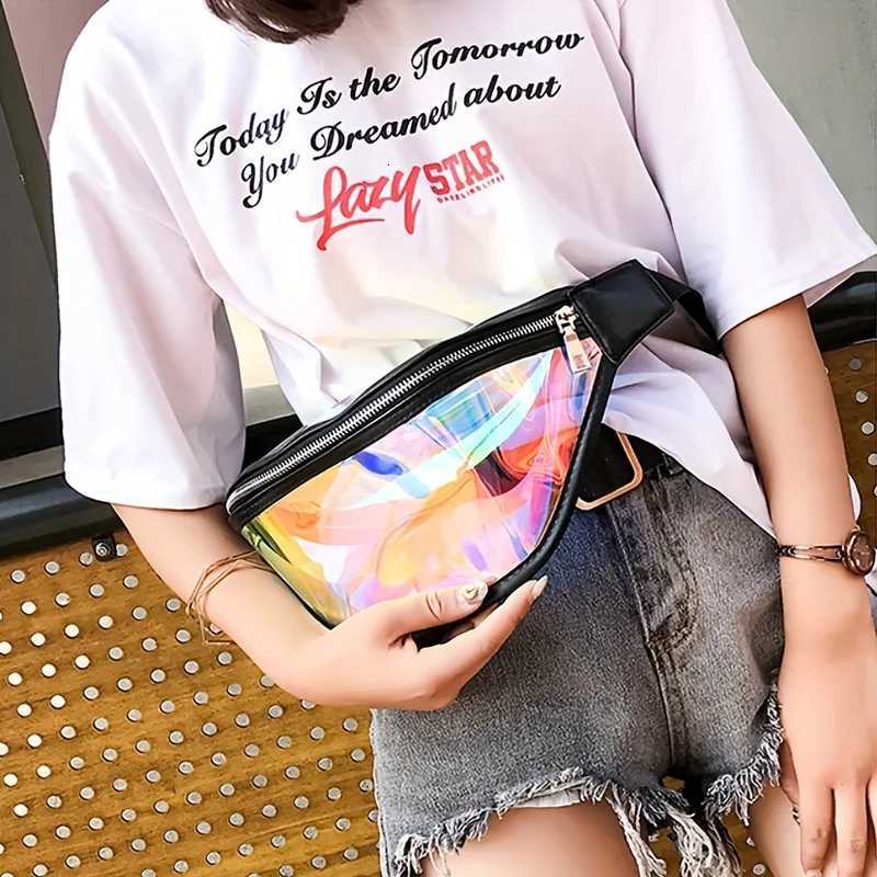 Transparent PVC Waist Bag with Laser Design Waterproof Crossbody Sports Phone Pouch for WomenT251128