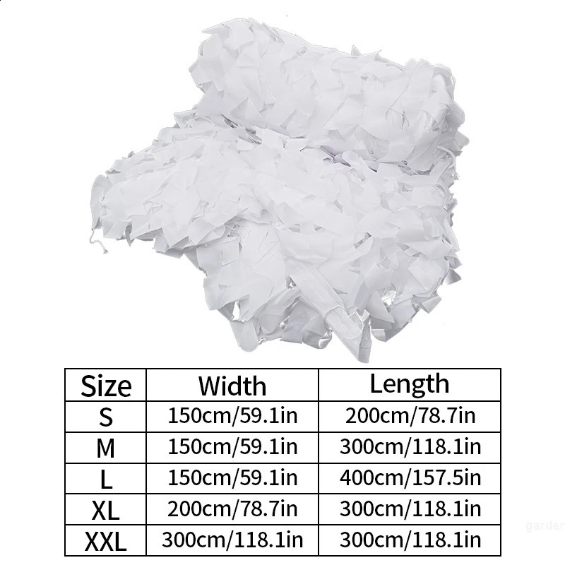 White Camouflage Net Hiding Mesh Sunshade Net Outdoor Awning Canopy Garden Plant Sun Shelter Wedding Party Canopy Decoratio 250428