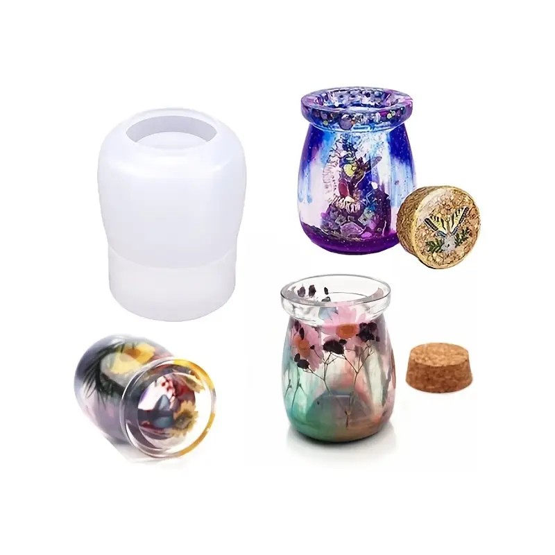 with Lid Jar Resin Mold DIY Jewelry Storage Box Storage Jar Silicone MoldPen Holder Home Decoration Resin Plaster Cement Mold