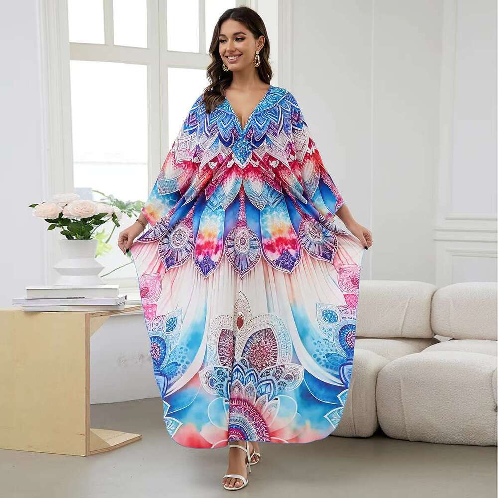 DHEssentials 2025 Holiday Robe Loose Swing Beach Covered Kaftan