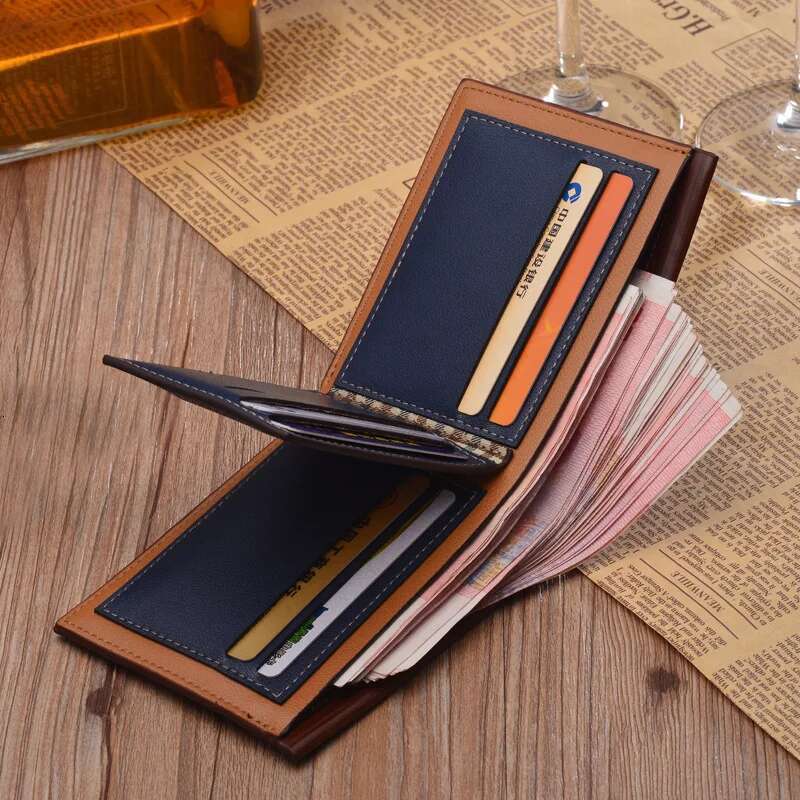 Vintage Leather Men s Short Slim Male Purses Money Credit Card Holders Fashion Pure Color Wallet designer wallet