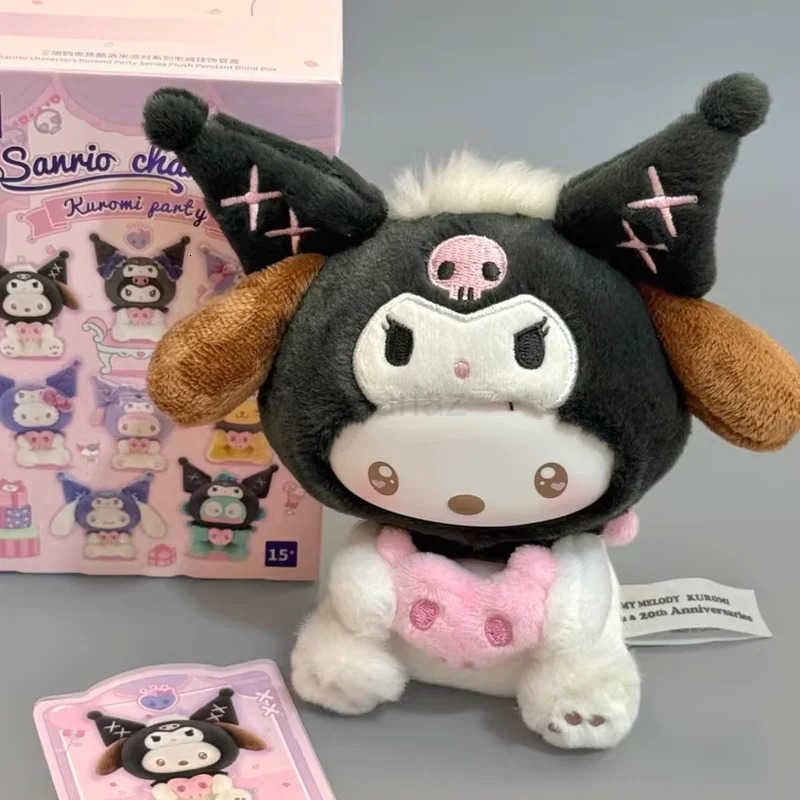 Sanrio New Genuine Kuromi Birthday Party Blind Box Vinyl Plush Series Mysterious Box Kawaii Trendy Toy Collection Christmas Gift H2512171