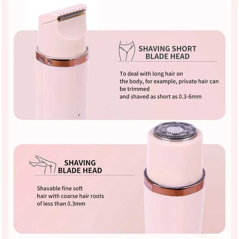 2-in-1 Epilator Shaver for Women - Rechargeable Cordless Electric Hair Removal Device Full Body Painless Sensitive Skin Care C251128