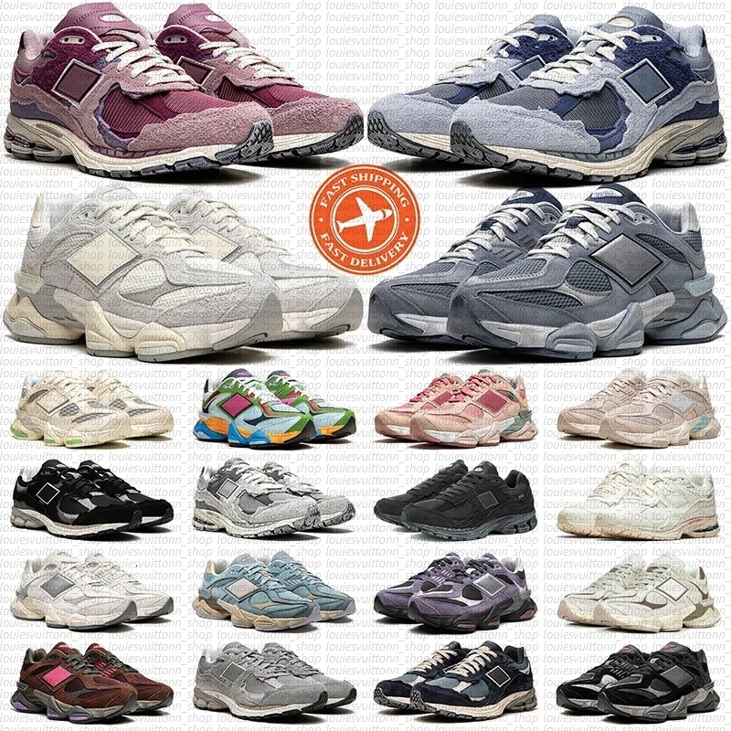 Designer 2002r Sneakers 9060 Casual Shoes For Men Women Moon Daze Bricks And Wood Cookie Rain Cloud Pack Pink Ivory Sea Salt Stone Grey Mens Trainer Sneakers size36-47