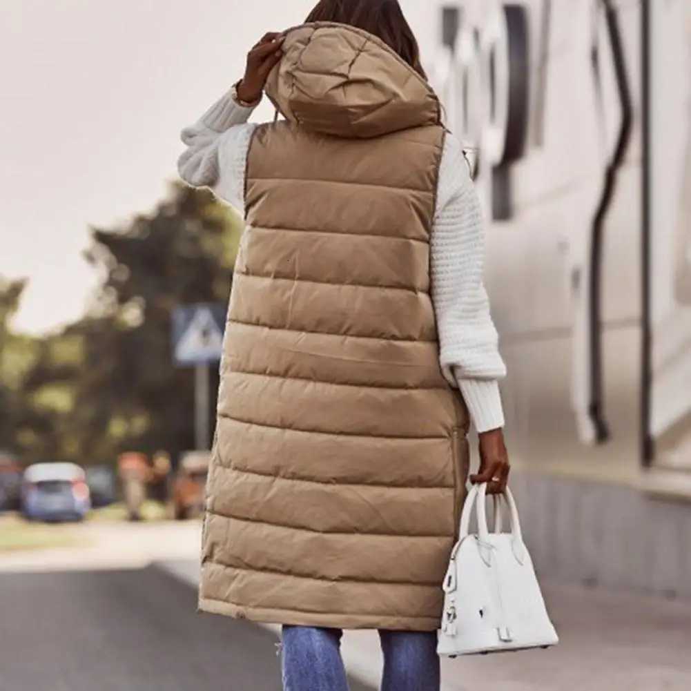 2023 Winter Vest Womens Down Cotton Jacket Womens Warm Sleeveless Casual Hooded Vest Zipper Vest JacketT251128