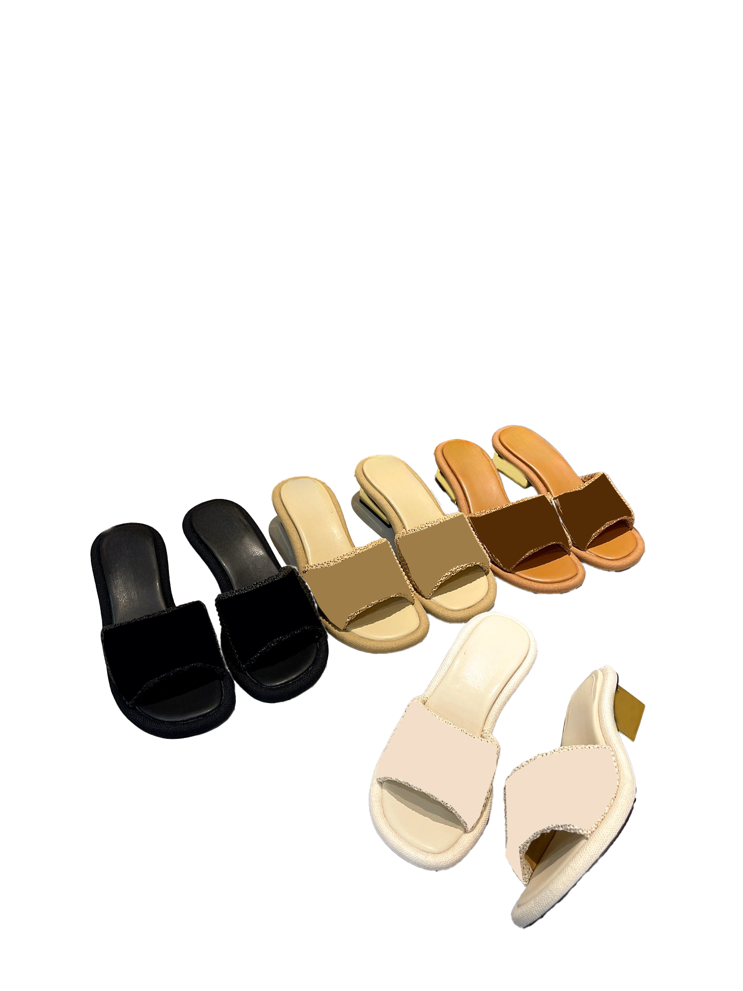 2025 Spring/Summer New Style Simple Head Layer Lafite Grass Inner Sheepskin Fashion Versatile Coarse Heel Slippers for Daily Wearing