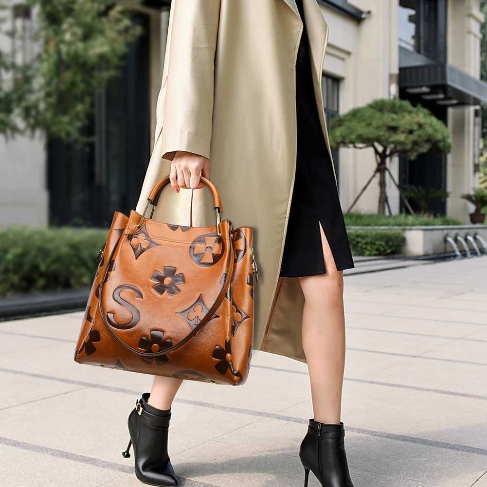 Bucket Bag PU Leather Embossed Handbag Large Capacity Shoulder Bag Crossbody Bag for Women Work Shopping Travel K251128