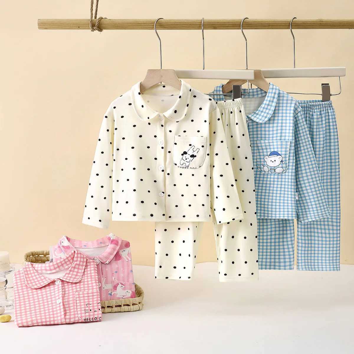 Kids Pajamas Suits Cute Animal Long Sleeve Night Wear Girls Boys Gift Homewear H260403