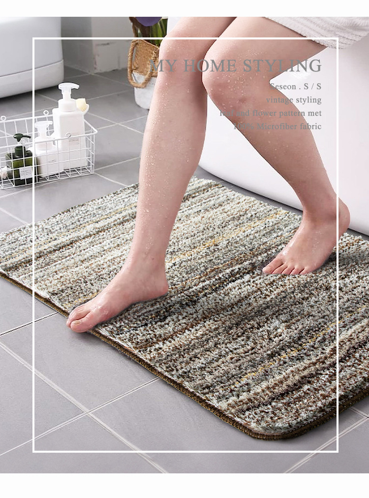 Microfiber Bathroom Absorbent Carpet Bedroom Toilet Door Non-slip Foot Mat Tufted Carpet Mat
