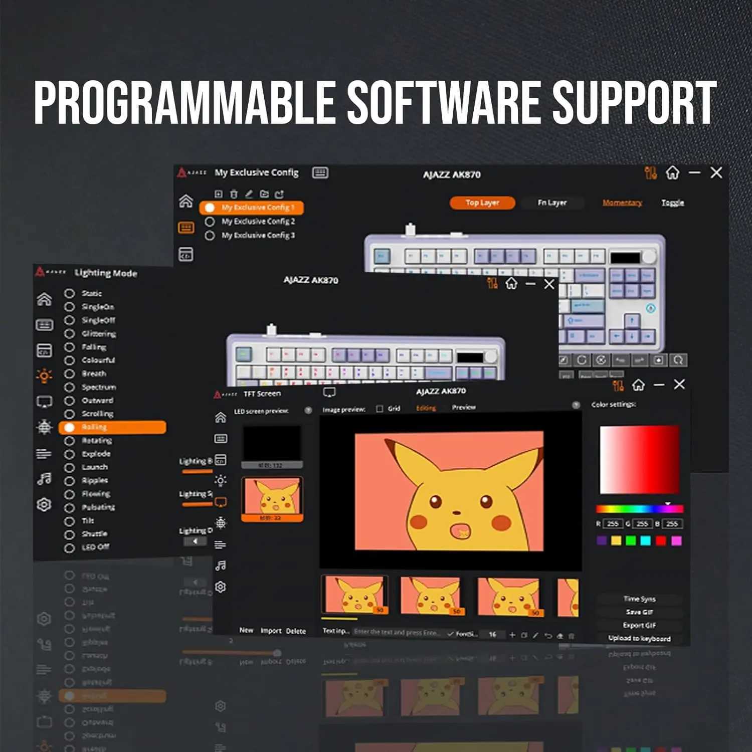 Ajazz AK870 Tri-mode Gaming Mechanical Keyboard Hot Swap RGB Wired/ /Wireless Gamer Keyboard Gasket For Laptop TabletM251128