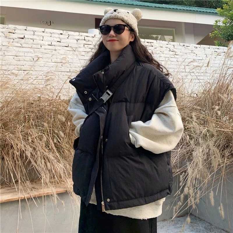 Cotton Vest Womens Autumn Winter New in Item Stand Collar Thickened Cold Proof Warm Thick Casual Commuting Jacket TopT251128