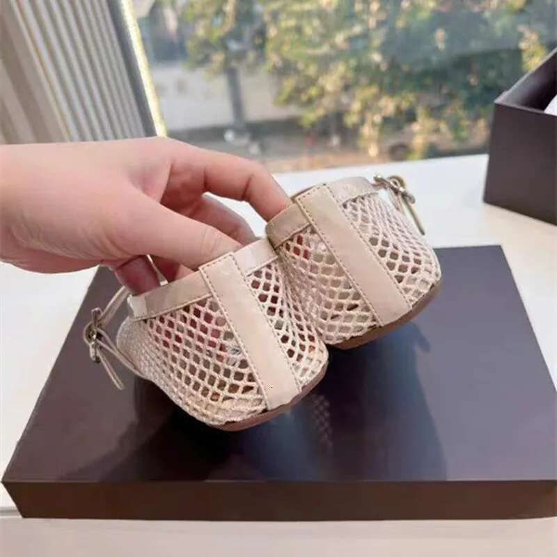 2025 New Flat Bottomed Hollowed Out Fishing Net For Ballet Dance, Mary Jane Single Shoes