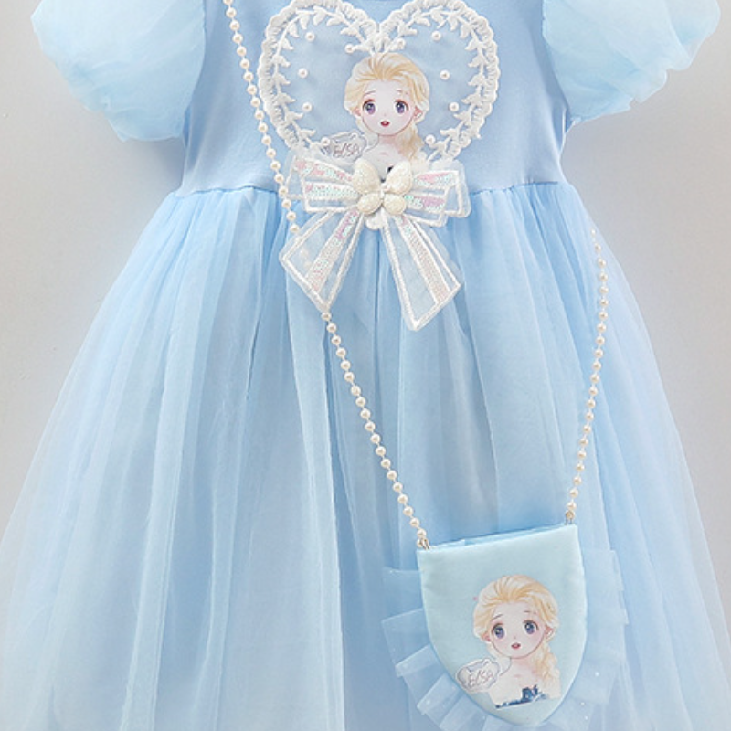 Disney birthday outfit dress princess dress beach dress children's designer clothing children's baby Elsa dress baby summer baby puffy dress
