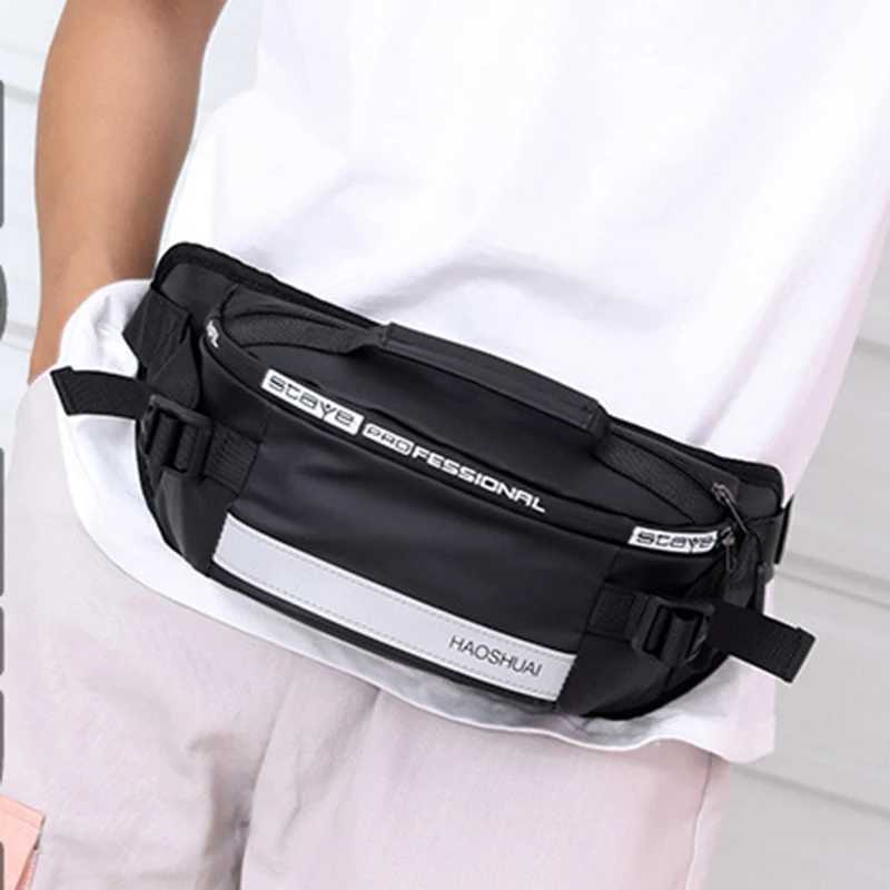 Anti-theft Male Belt Close-Fitting Waist Bags Multi-Functional Hip Bum Reflective Strip Shoulder Bag Men Nylon Fanny Chest PackT251128