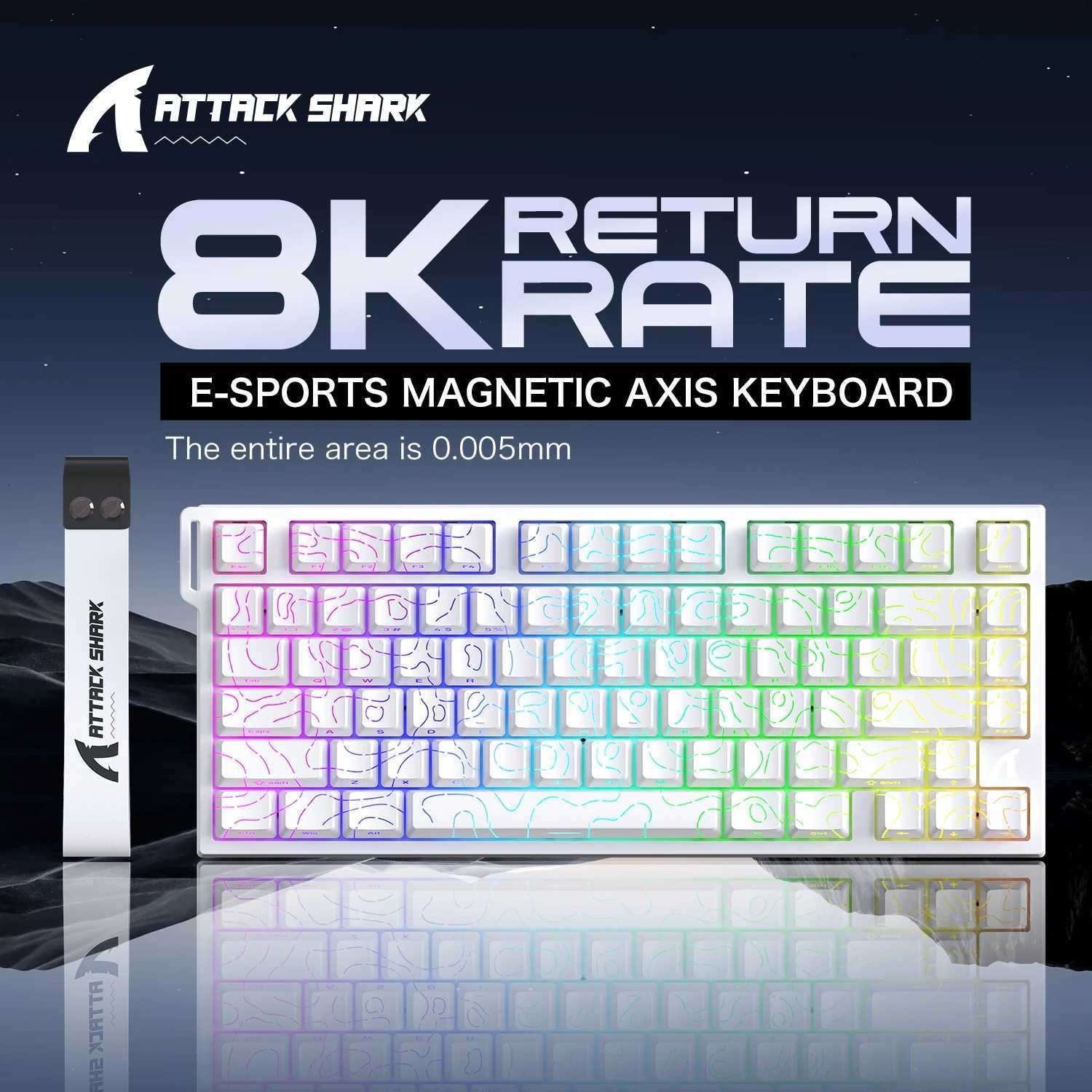 ATTACK SHARK R82 HE Wired 75 Magnetic Keyboard 8000Hz Rapid Trigger 0005mm Actuation RGB Gaming KeyboardM251128