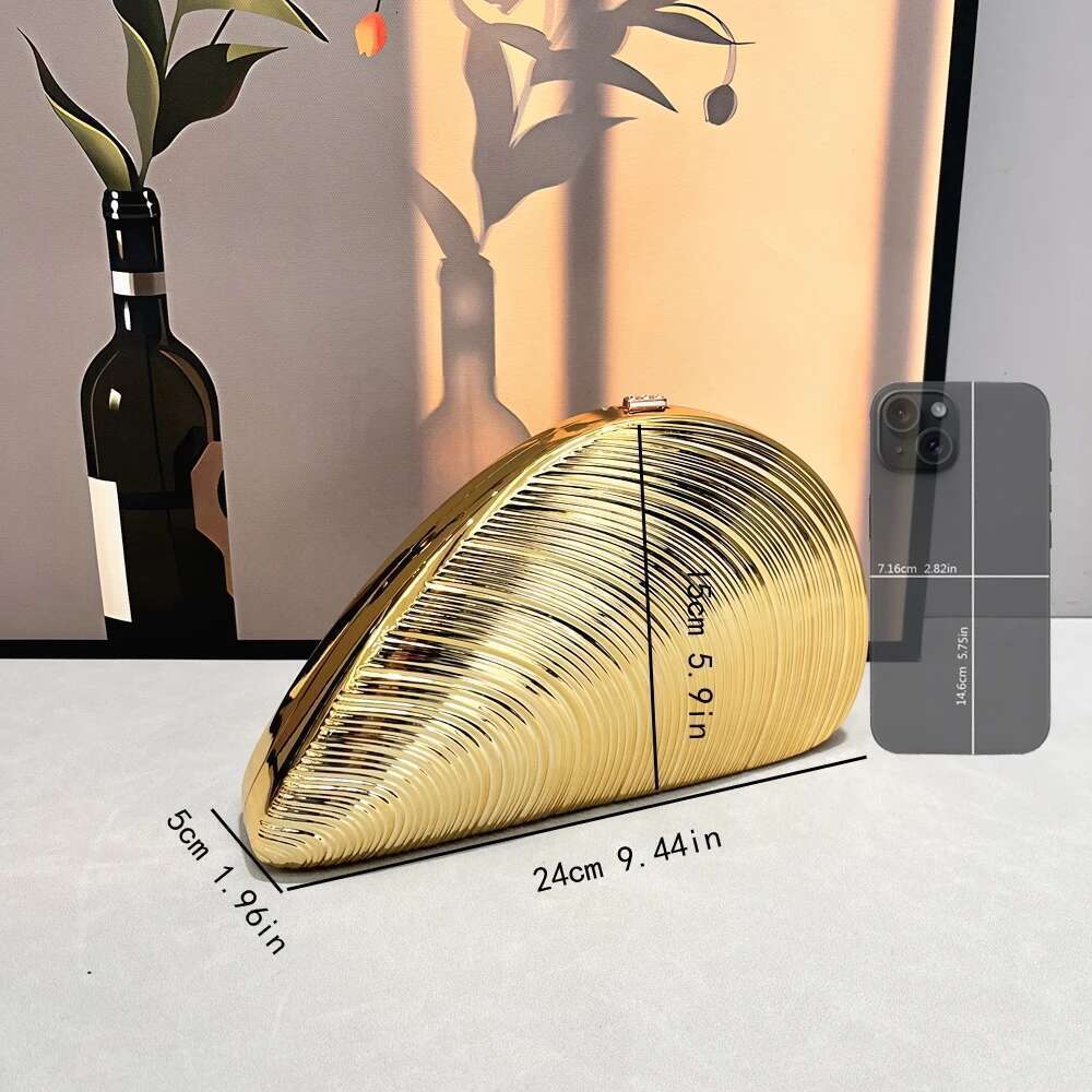Golden Evening bag Purses and handbag Designer shoulder bags funny shape Party Wedding Acrylic Shiny Clutch purse