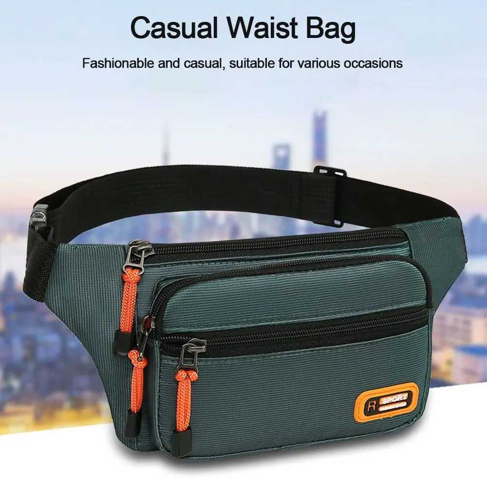 Nylon Men Waist Bag Chest Bag Large-capacity Waterproof Sport Mobile Phone Bag Outdoor Travel Anti-theft Business Cashier WalletT251128
