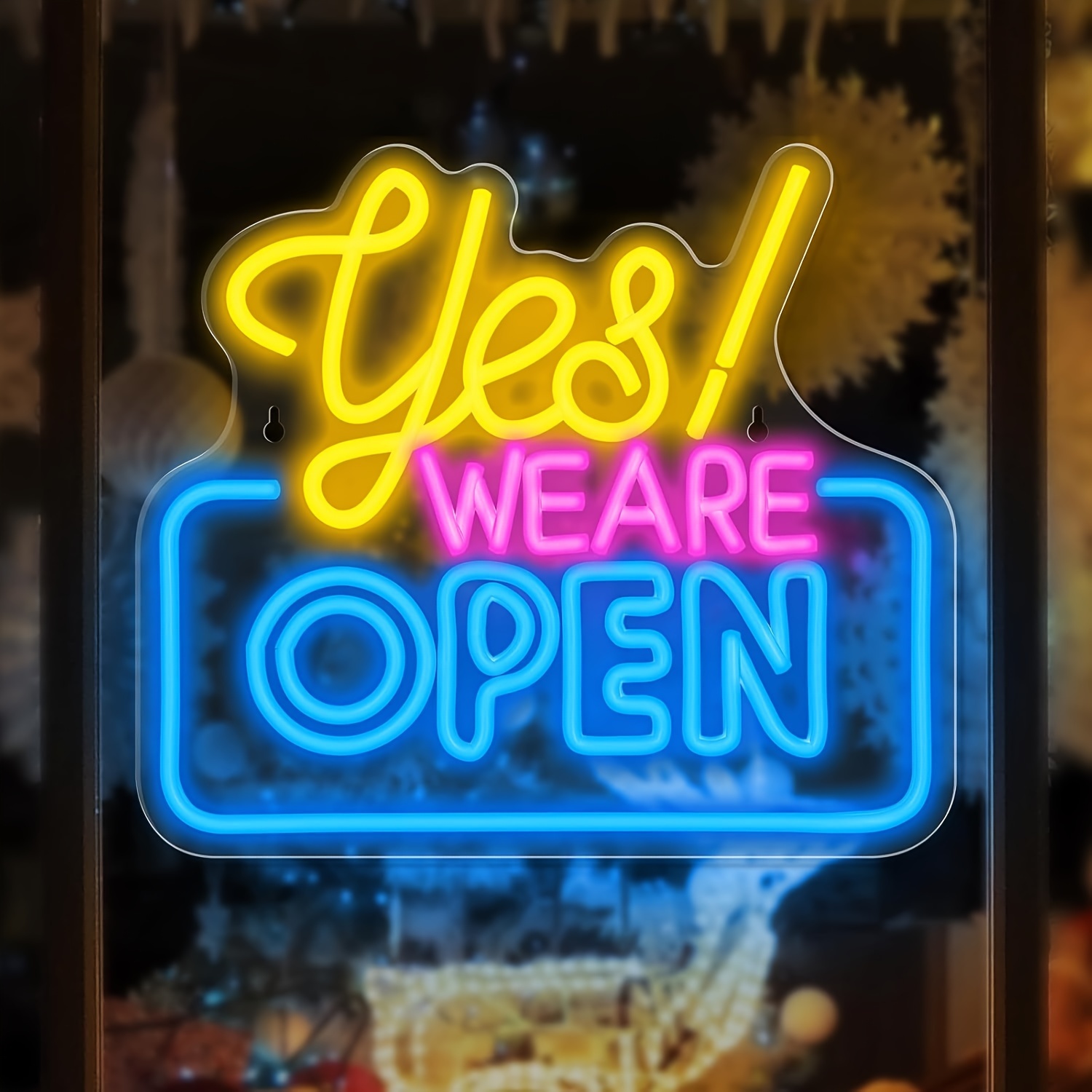Yes We are Open Neon Signs Dimmable Led Bar Neon Sign for Business Hanging Open Signs Shop Restaurant Wall Decor Neon