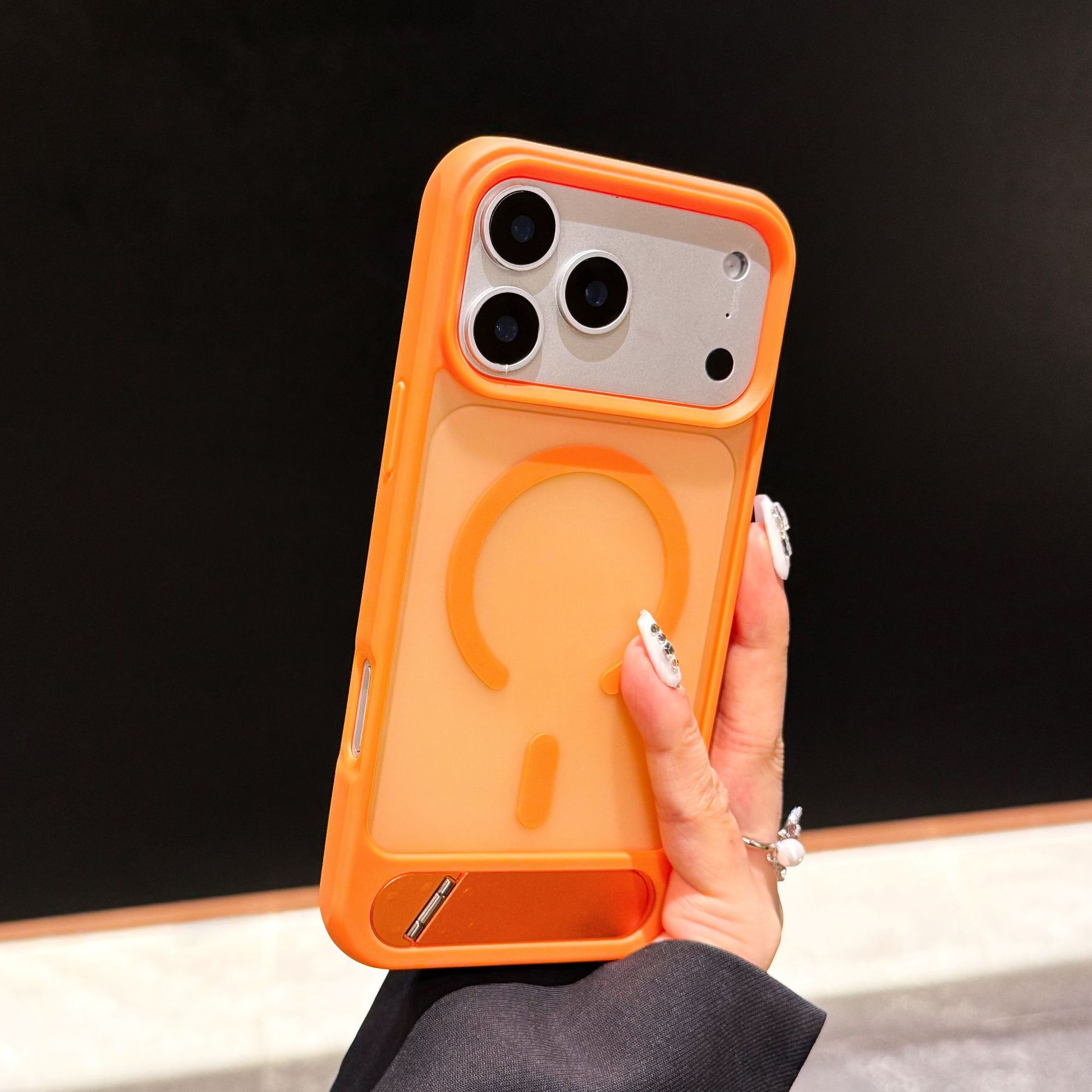 Slant Flip Stand Magnetic Phone Case Compatible iPhone 17 Pro Max Skin Feel Protective Cover iPhone 16/15