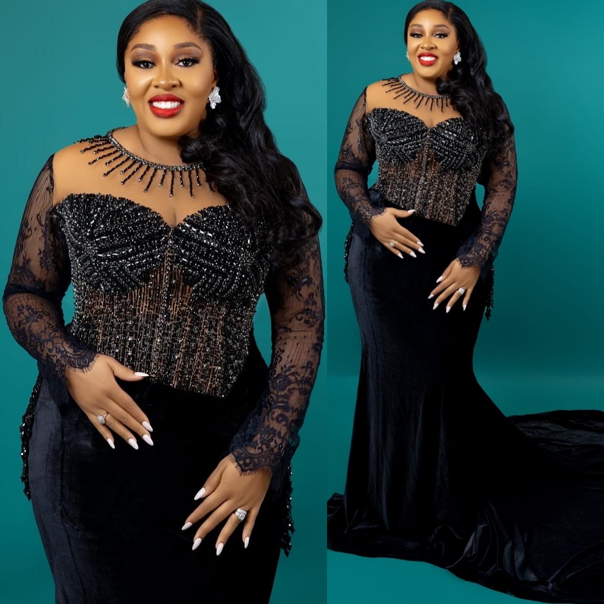 Aso Ebi Black Mermaid Prom Dresses 2026 Beaded Crystals Velvet Evening Formal Party Second Birthday Engagement Gowns Plus Size Dress For Special Occas