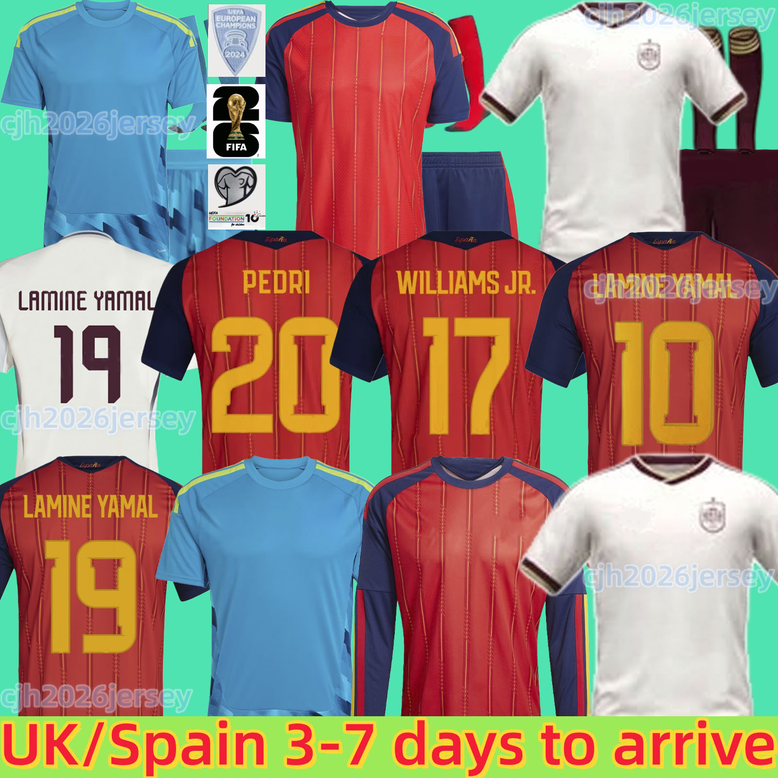 2026 World Cup SPAIN Soccer Jerseys PEDRI GAVI LAMINE YAMAL MORATA Carvajal OLMO FERRAN RODRIGO Jersey SPANISH Men Kid Kit Football Shirt Fan Player