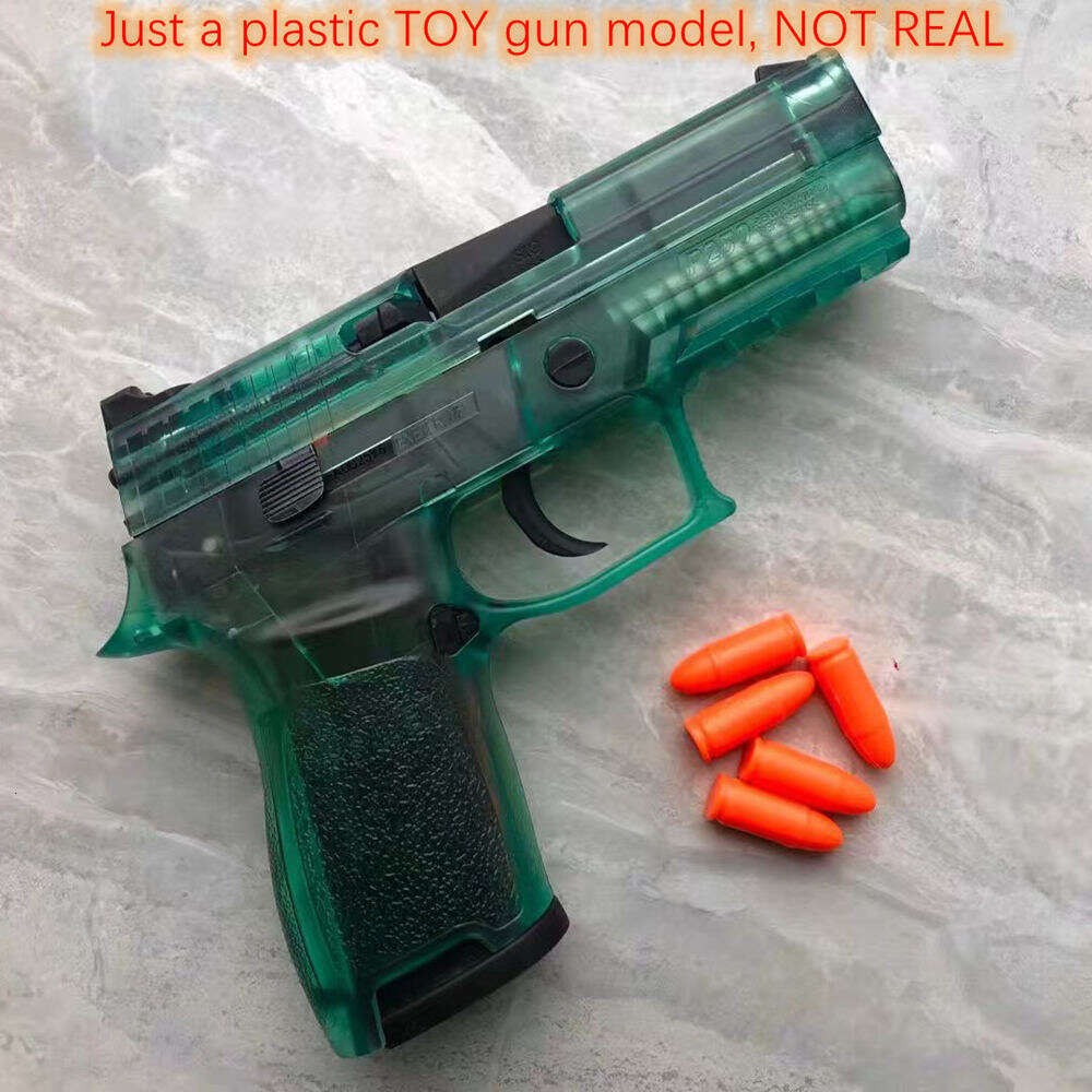 Slg Sauer P250 Plastic toy gun Shell Ejecting Model Soft Bullets Ejected Manual Can Not Shoot Launcher EDC TOY Collection Prop Adult Children Gifts dh