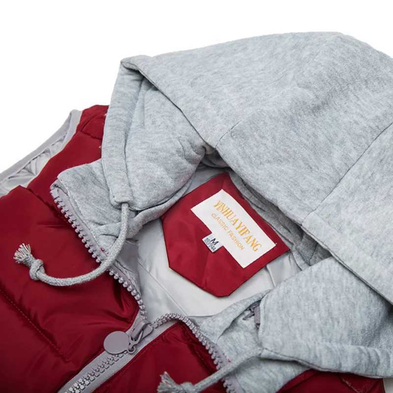 2025 Autumn and Winter New Candy Color Down Cotton Vest Large Size Womens Hooded Cotton VestT251128