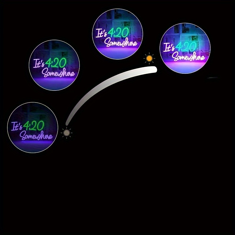 4:20 Chic Customizable 'Somewheresville' Dual Color Neon Lighting Fixture Ideal for Modern Spaces