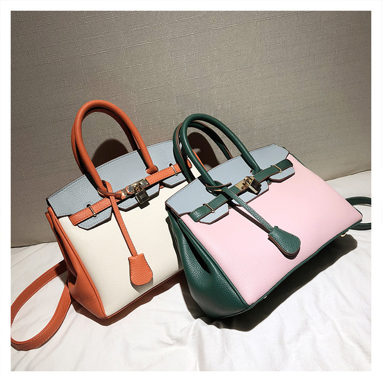 Designer 2025S new bags lychee pattern fashion handbag large shoulder bride Kelly women bag