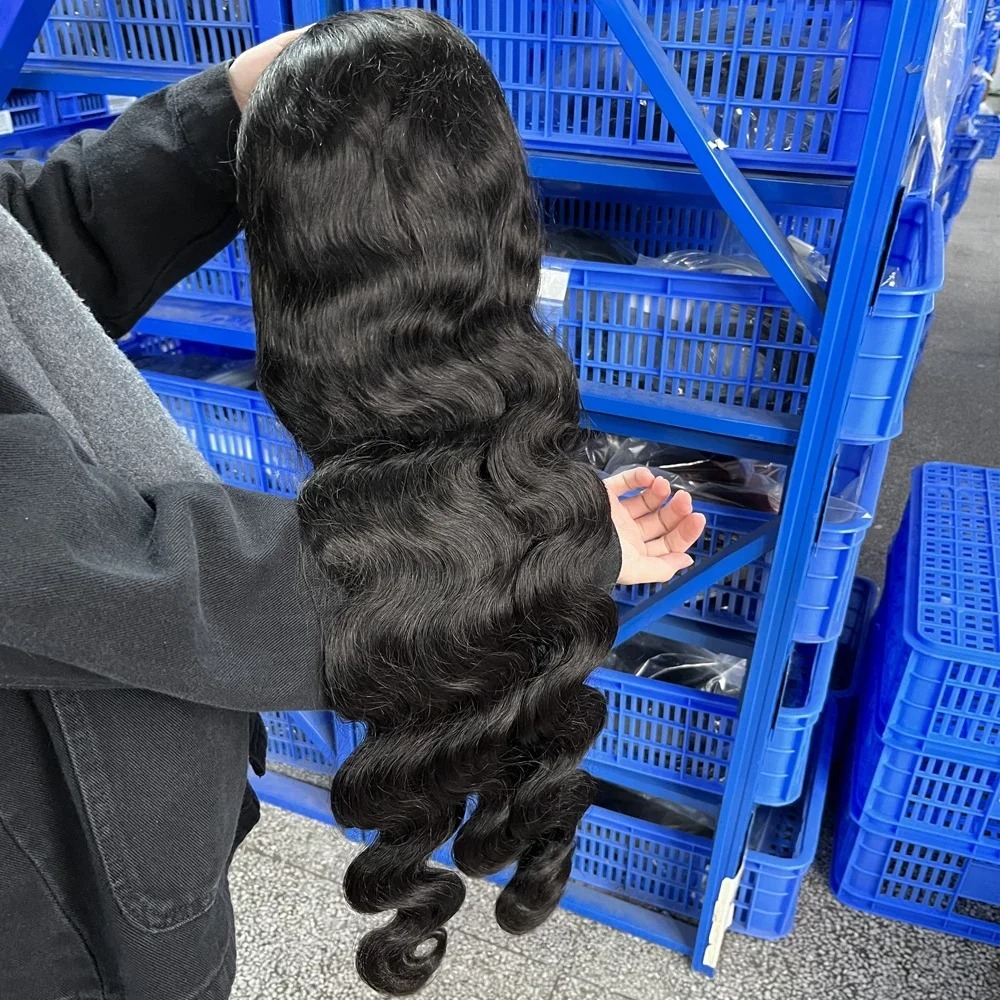 Glueless Body Wave Human Hair Long Wigs 200 Density 13x6 Lace Front Human Hair Glueless Wigs Black Natural 360 Lace Wig 13 x 6 To Wear