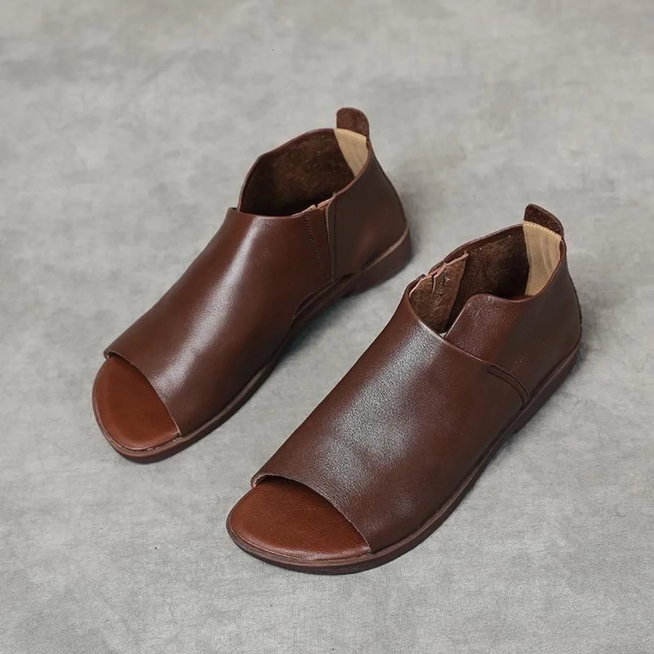 Summer Slippers Women Handmade Retro Thick Soles Non-slip Slides Woman Outside Casual Platform Shoes 251128