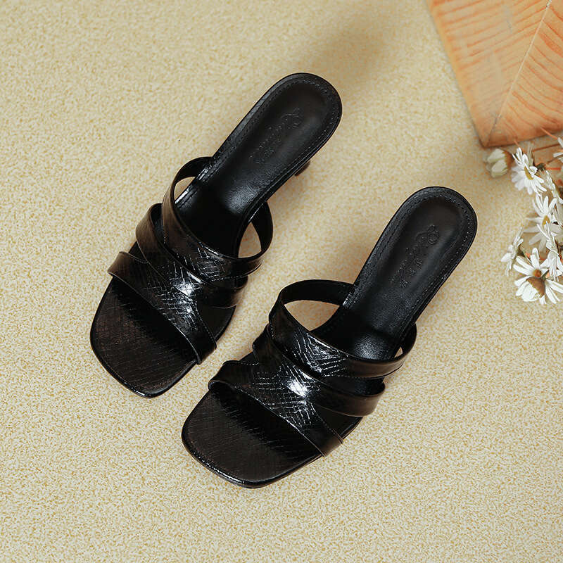Women's Red Silk Open Toe Sandals - Casual High hot Heel Flip Flops for Summer 2024