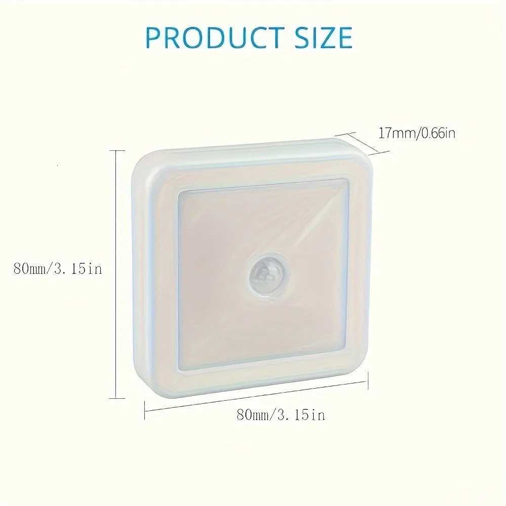 1pc Smart LED Night Light with Motion Sensor - Battery-Powered Warm White Light Indoor Wall-Mounted for Bedroom Corridor M251128