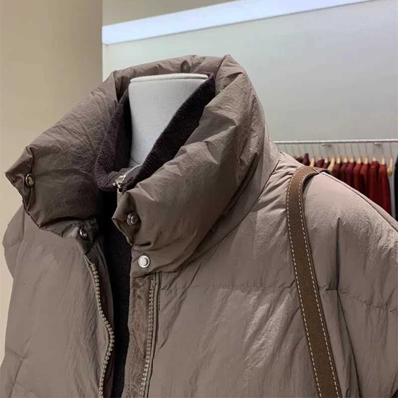 Women Fall Mock Neck Vest Coat Solid Zipper Up Warm Casual Loose Thicken Jacket Coat Puffer Jackets 2024 Winter Casual WaistcoatT251128