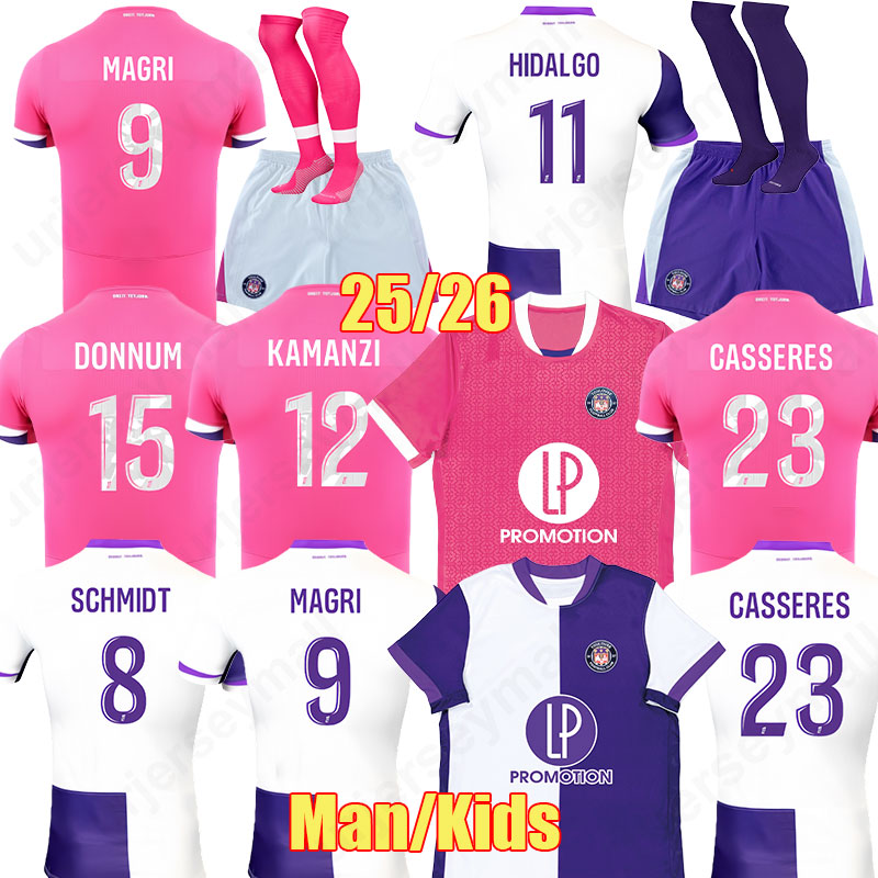 25 26 Toulouse BABICKA SAKA soccer jerseys ABOUKHLAL Y GBOHO MAGRI maillot de foot 2025 2026 Men kits football shirts MAGRI SIERRO SCHMIDT uniforms Men Kids Sets