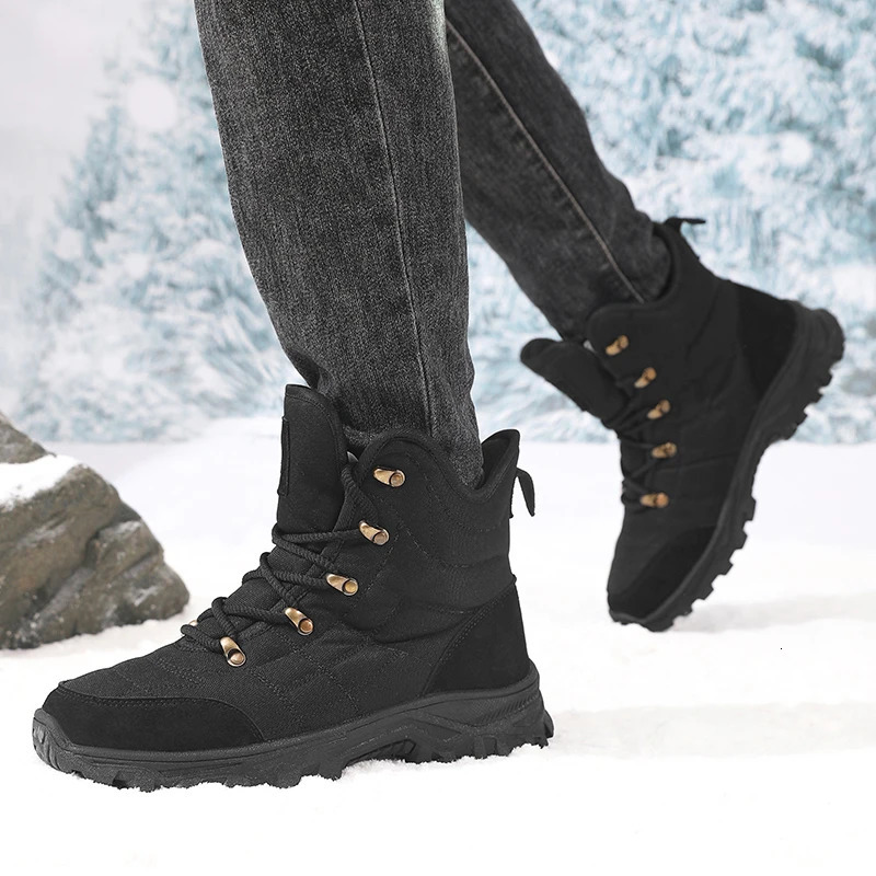 Mens boots autumn and winter waterproof casual snow boots non-slip comfort high-top outdoor boots fashion youth plus size boots 251128 - view 6