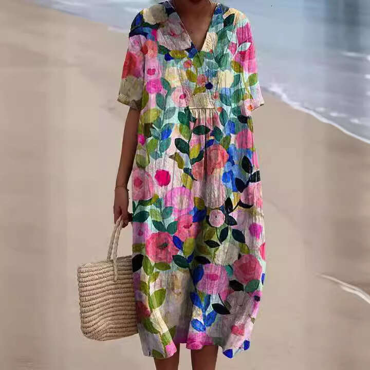 Dresses Women Designer Clothing Robe Dress Designer Floral Dress Vestido Calf 2025 New Clothing Womens Hot Product Comfortable Loose Printed Long Dres