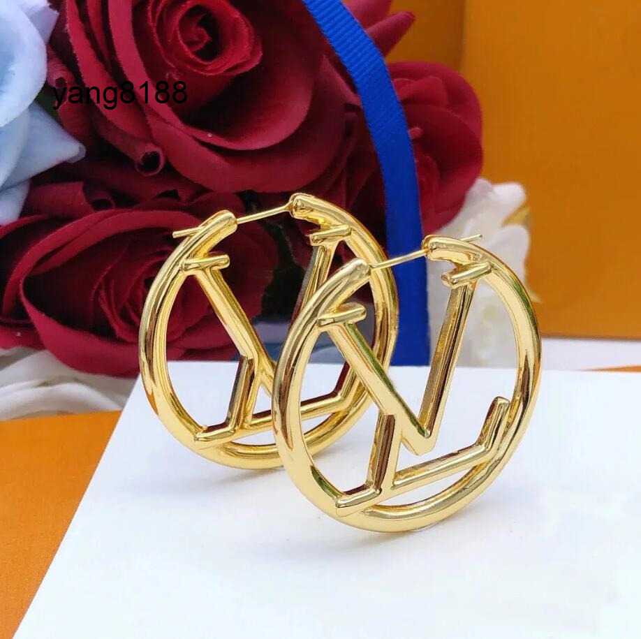 earrings Louise Popular 18K temperament Goddess Gold Hoop earrings Designer Earrings Ladies Large EarrHoop Jewelry Earrings Valentines Day Chri lvness earrings