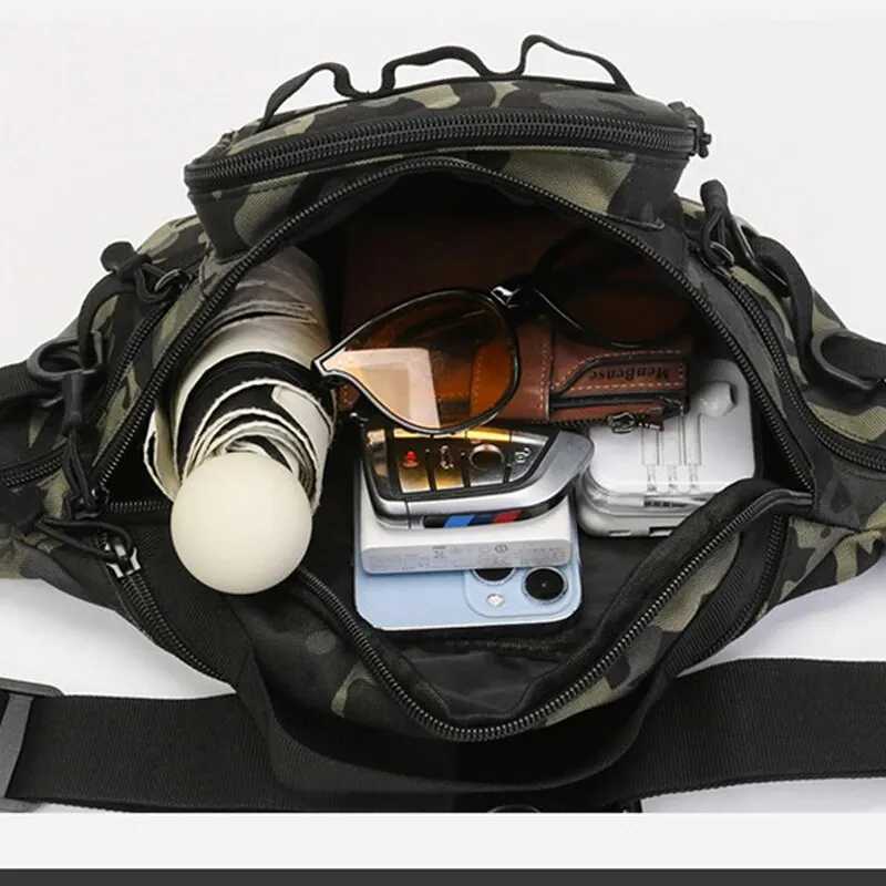 Rilibegan Men Waist Bag Tractial Molte Pouch Belt Waist Bags Multifuctional Outdoor Waist Bags Men Tactical Waist Pack BagsT251128