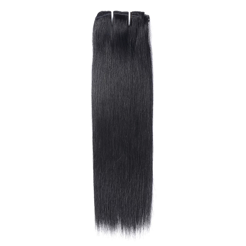 Peruvian Remy Clip in Human Hair Extensions Real Human Hair Natural Black 8pcs Per Set with 18 Clips Double Weft 120 grams