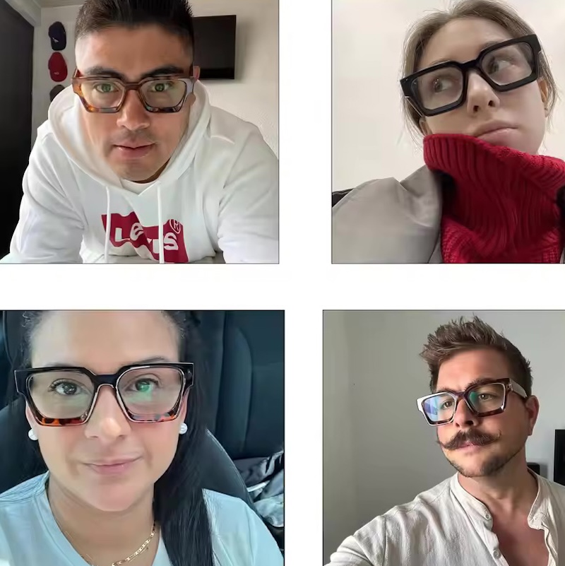 Anti Blue Light Gaming Glasses Optical Computer Work Daily Anti-Glare Blocking RX Myopia Sunglasses Retro Punk Oversized Square Women Men, CB Fashion 