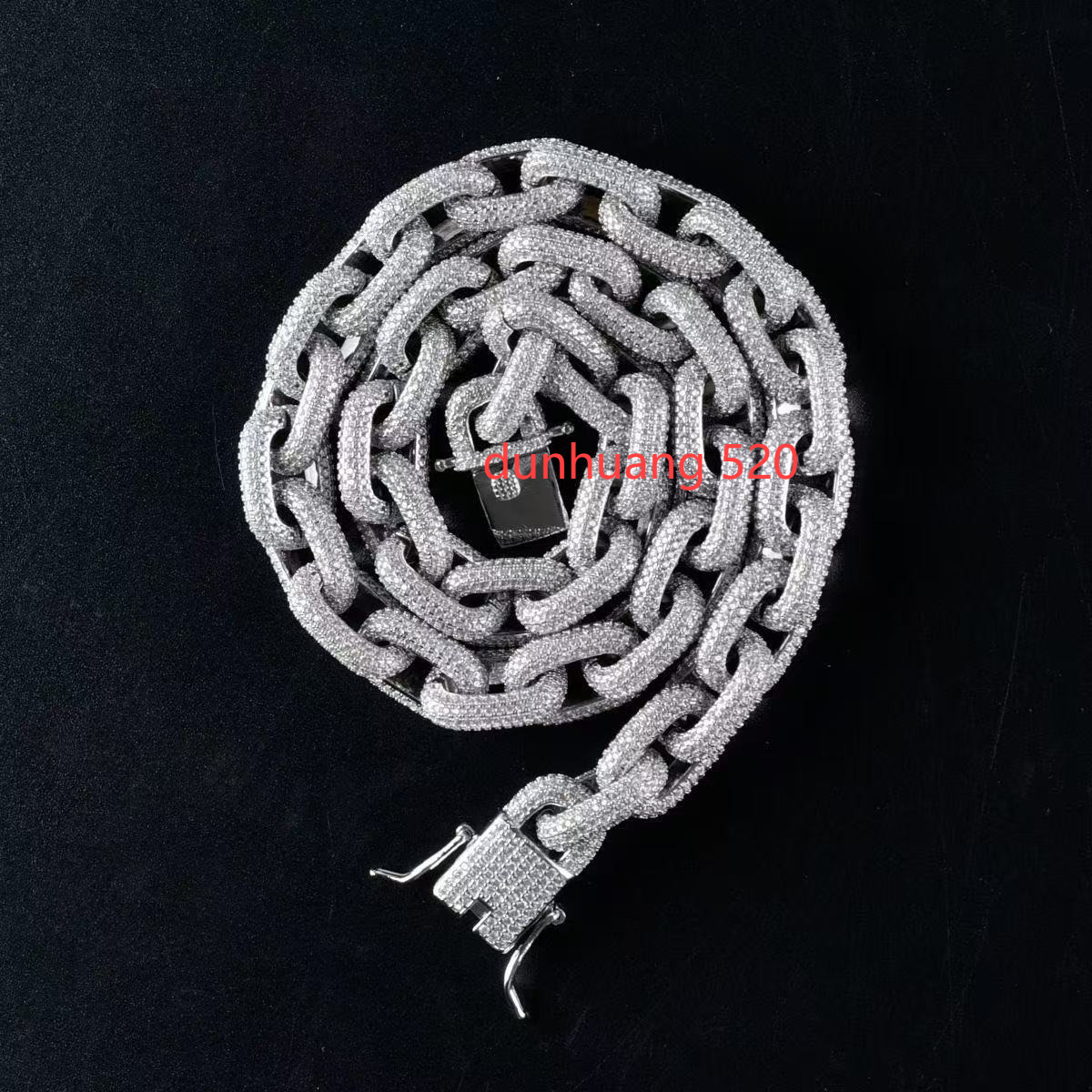 10Mm Rope Sterg Sier White Gold Moissanite Chain Necklace Iced Men Hiphop VVS Dia Fine Jewelry