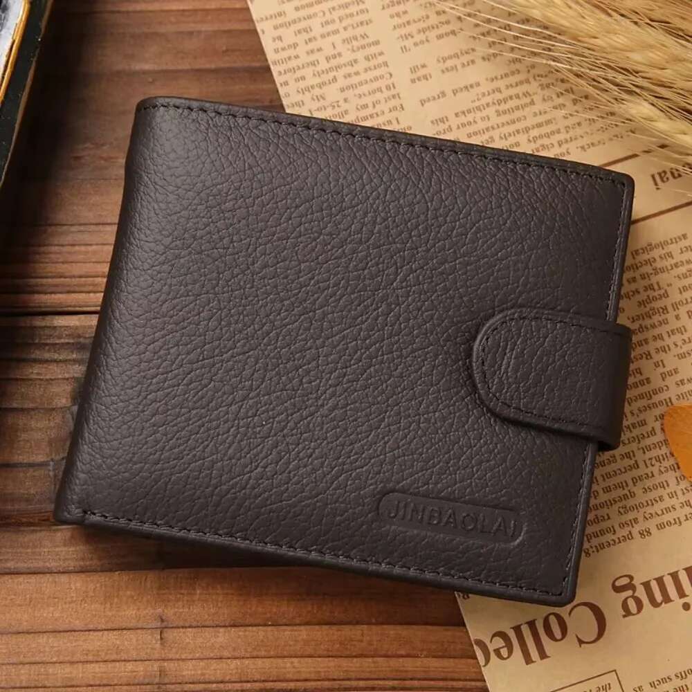 Genuine Leather Mens Wallet Premium Product Real Cowhide Wallets For Man Black Walet Portefeuille Homme Short Purses designer wallet