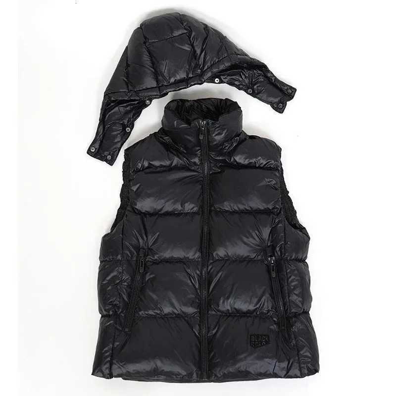 Winter Solid Hooded down Vest Womens Warm Quilted Cotton Waistcoat Thick Sleeveless Top White Duck down Coat for LadiesT251128