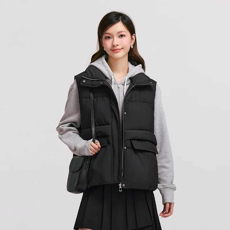 Semir Cotton Vest Women Waterproof Solid Versatile Oversize 2025 Winter New Stand Collar OuterwearT251128