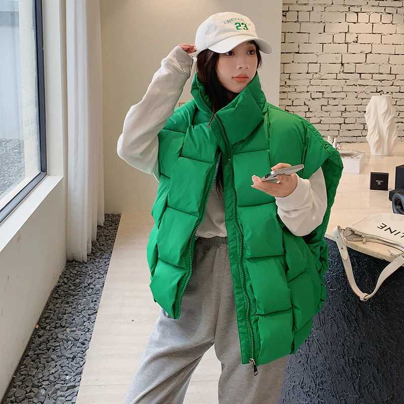2025 New Padded Vests Winter Coat Ladies Jackets Oversize Women Vest Puffer Outwear Sleeveless Warm Fashion Long Loose Vest CoatT251128