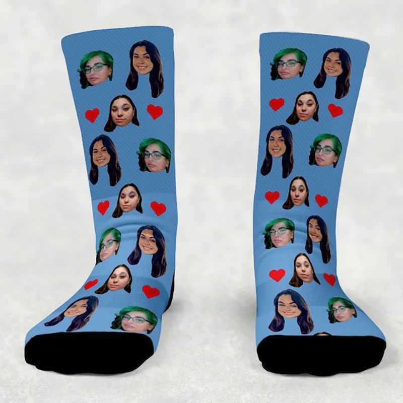 Customized pet socks personalized fashion mixed animal face happy socks 46 cm customized gift socks for men and women J251128