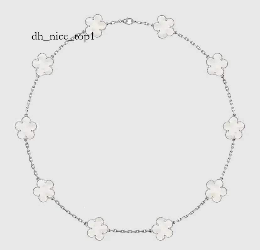2025 AAA Plated Silver Gold Vanclefs Necklace Designer For Woman 10 Flower Van Cleefnecklace Wedding Luxury Necklaces Designer Jewelry Charm Exquisite Retro 1B3